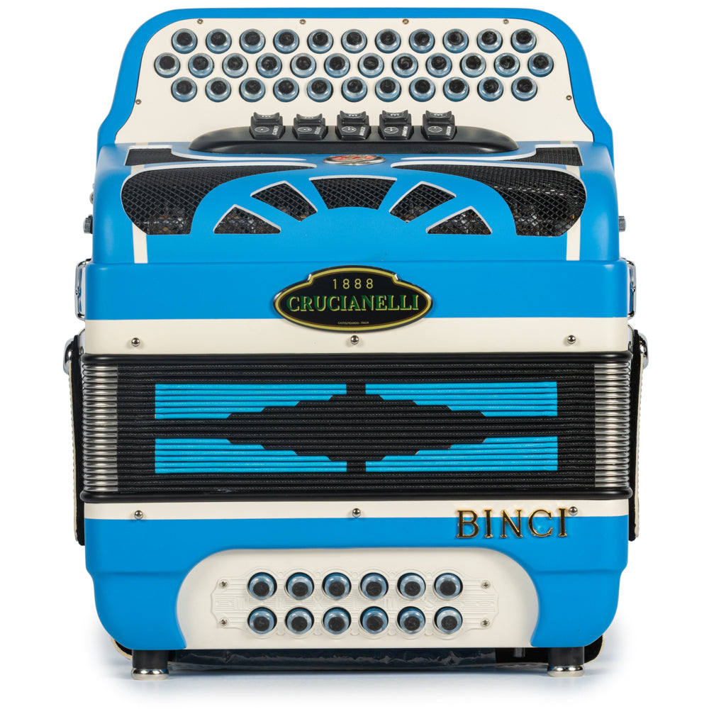 Crucianelli Edición Limitada Binci Acordeón 5 Registros Mi Azul Mate y Blanco