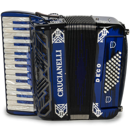 Crucianelli Deco Acordeón de 30 Teclas Azul y Negro
