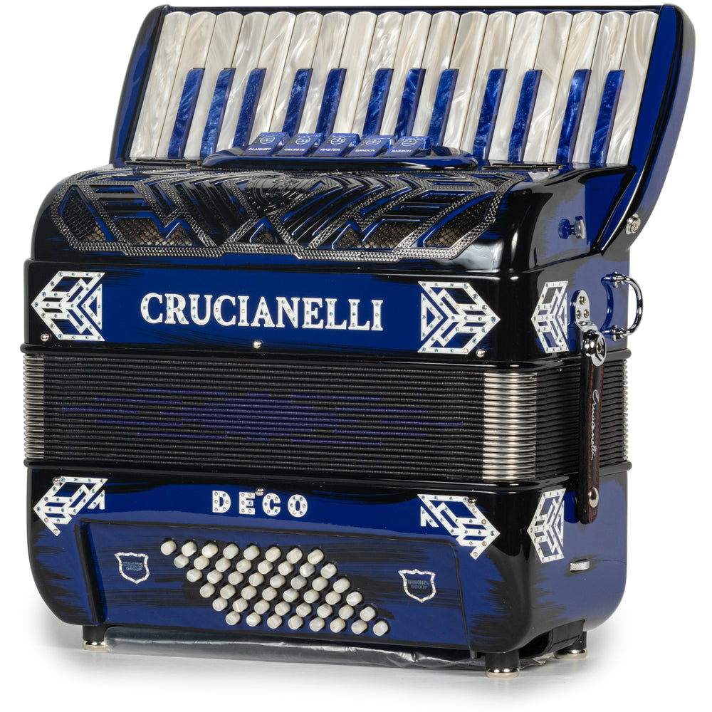 Crucianelli Deco Acordeón de 30 Teclas Azul y Negro