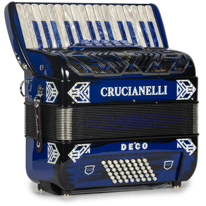 Crucianelli Deco Acordeón de 30 Teclas Azul y Negro