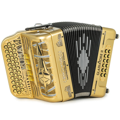 Acordeón Crucianelli Gladiator II 5 Registros Fa Oro y Plata