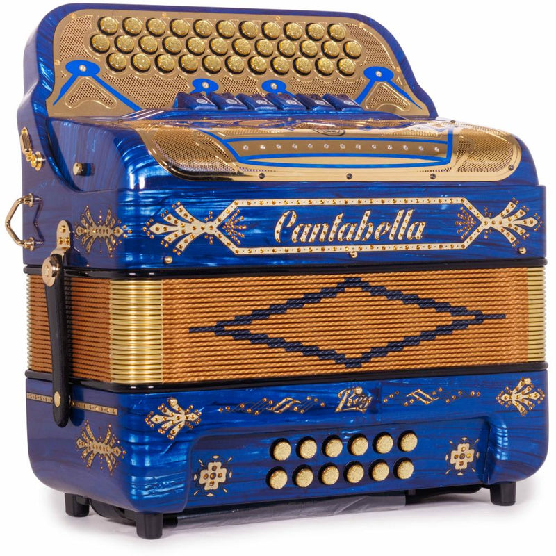 Cantabella Rey II 6 Registros FBE-EAD Celuloide Madera Azul con Accesorios Dorados