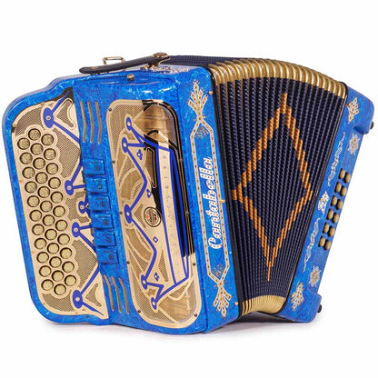 Cantabella Rey II 6 Registros FBE-EAD Celuloide Madera Azul con Accesorios Dorados