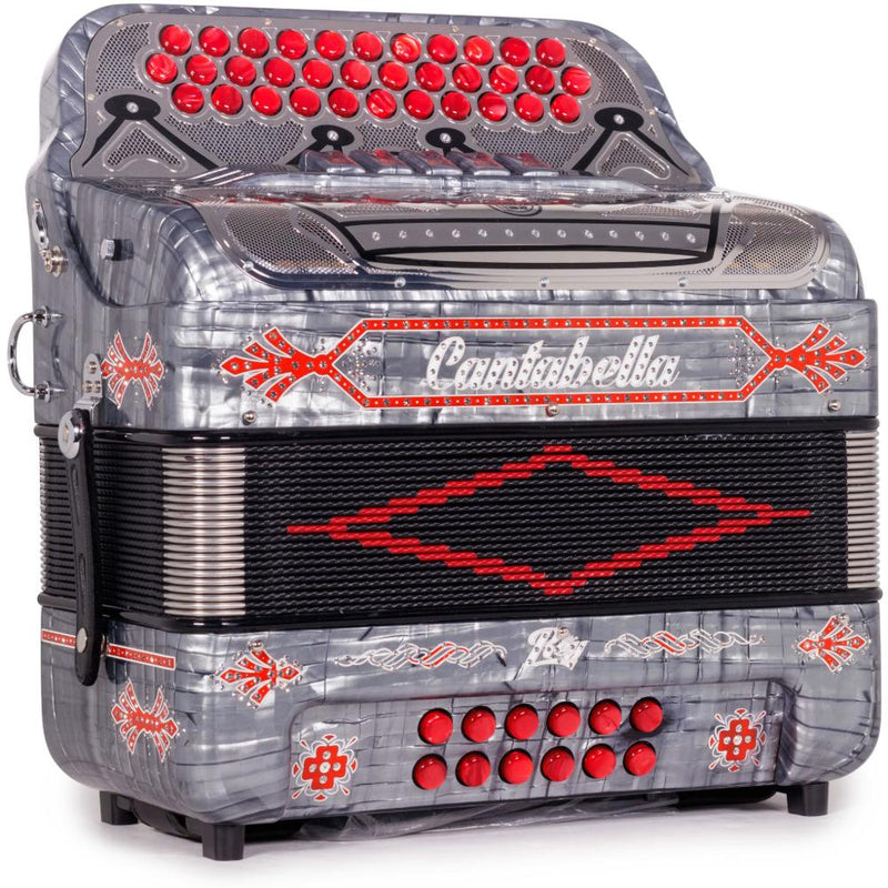 Cantabella Rey II 5 Registros FBE Celuloide Gris Metal con Accesorios Rojos