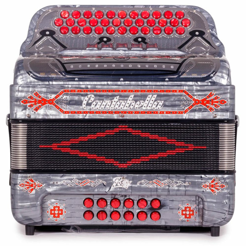 Cantabella Rey II 5 Registros FBE Celuloide Gris Metal con Accesorios Rojos