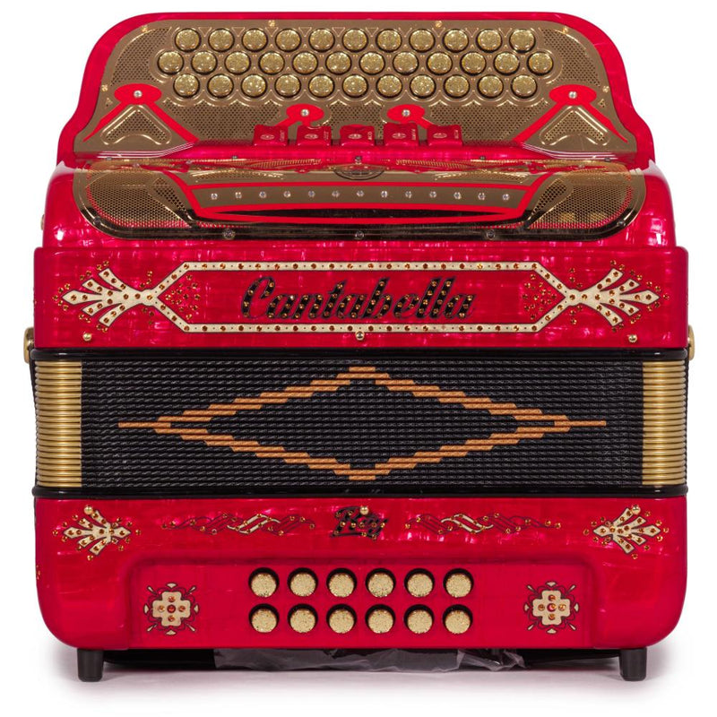 Cantabella Rey II 5 Registros FBE Celuloide Rojo Metal con Accesorios Dorados