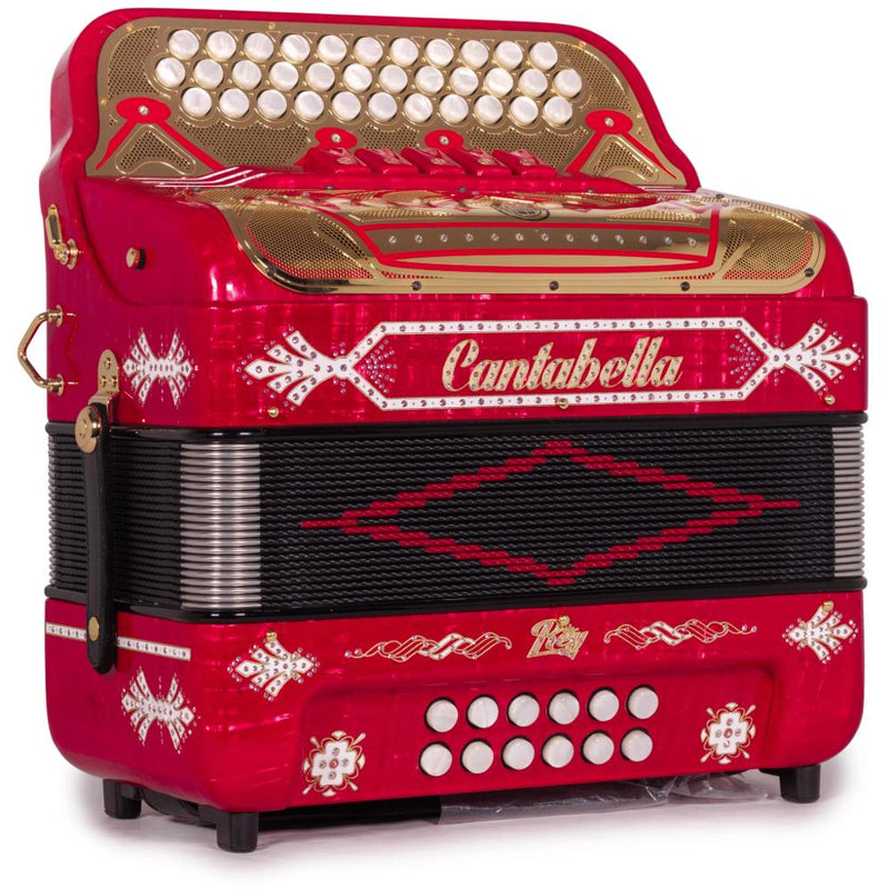 Cantabella Rey II 5 Registros GCF Celuloide Rojo Metal con Accesorios Dorados