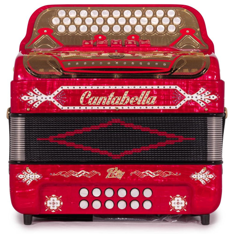 Cantabella Rey II 5 Registros GCF Celuloide Rojo Metal con Accesorios Dorados