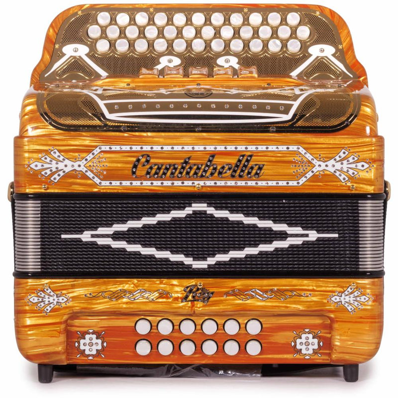 Cantabella Rey II 5 Registros FBE Celuloide Madera Dorada con Accesorios Blancos