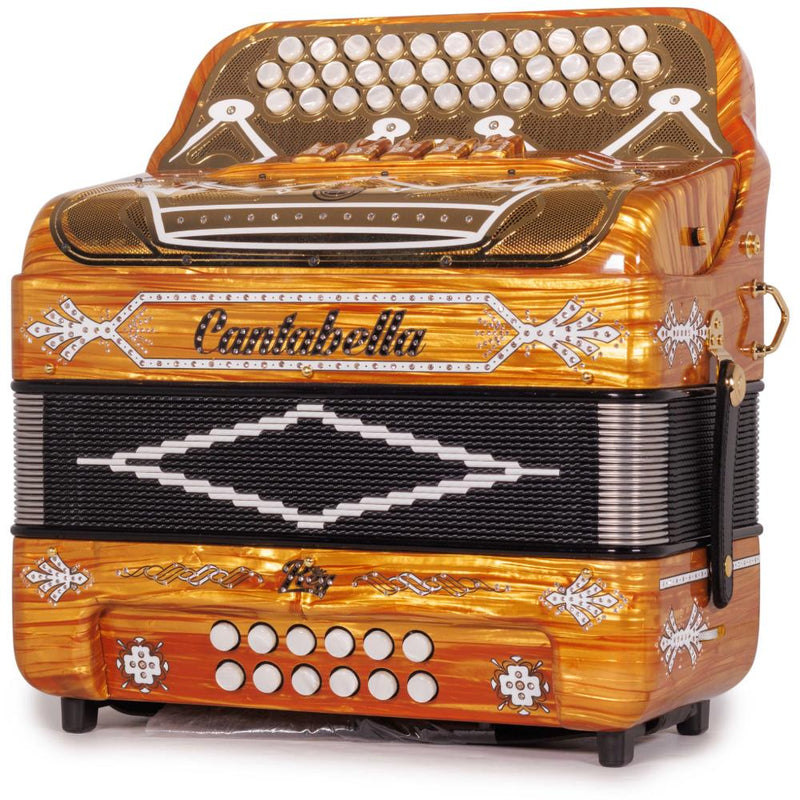 Cantabella Rey II 5 Registros FBE Celuloide Madera Dorada con Accesorios Blancos