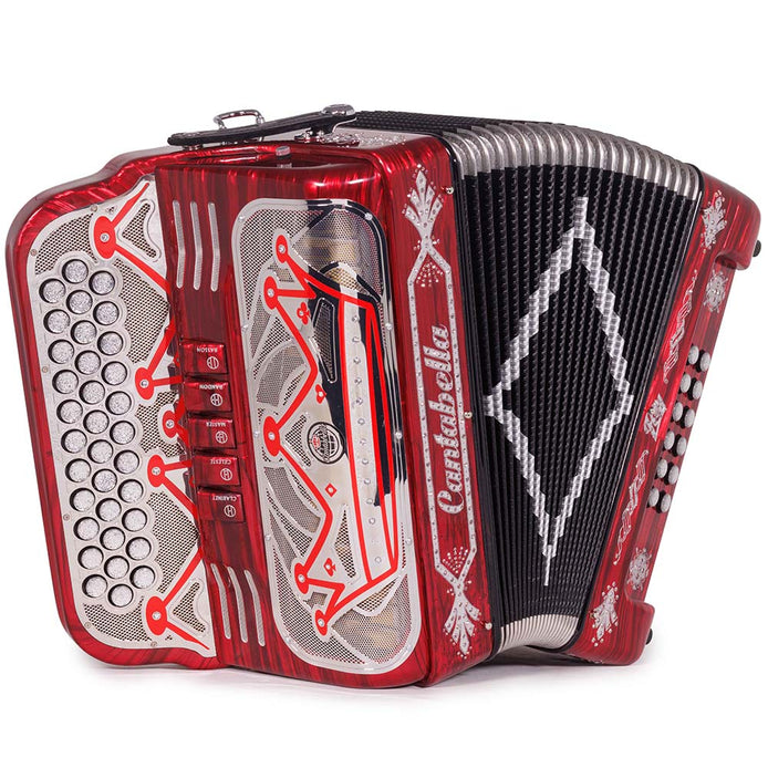 Cantabella Rey II 5 Registros FBE Celuloide Madera Roja con Accesorios Blancos
