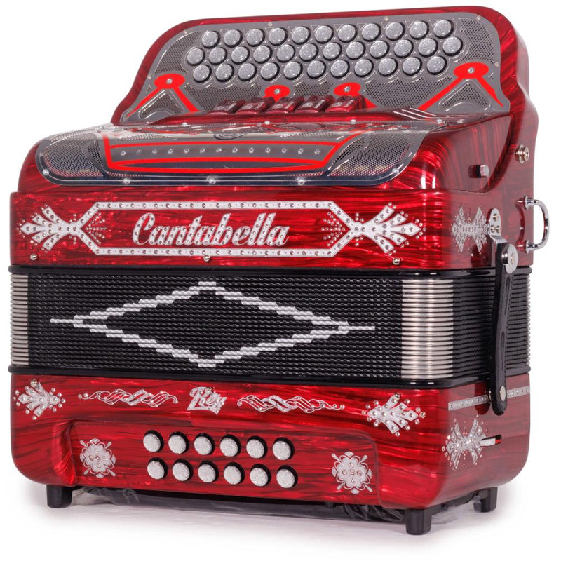 Cantabella Rey II 5 Registros FBE Celuloide Madera Roja con Accesorios Blancos