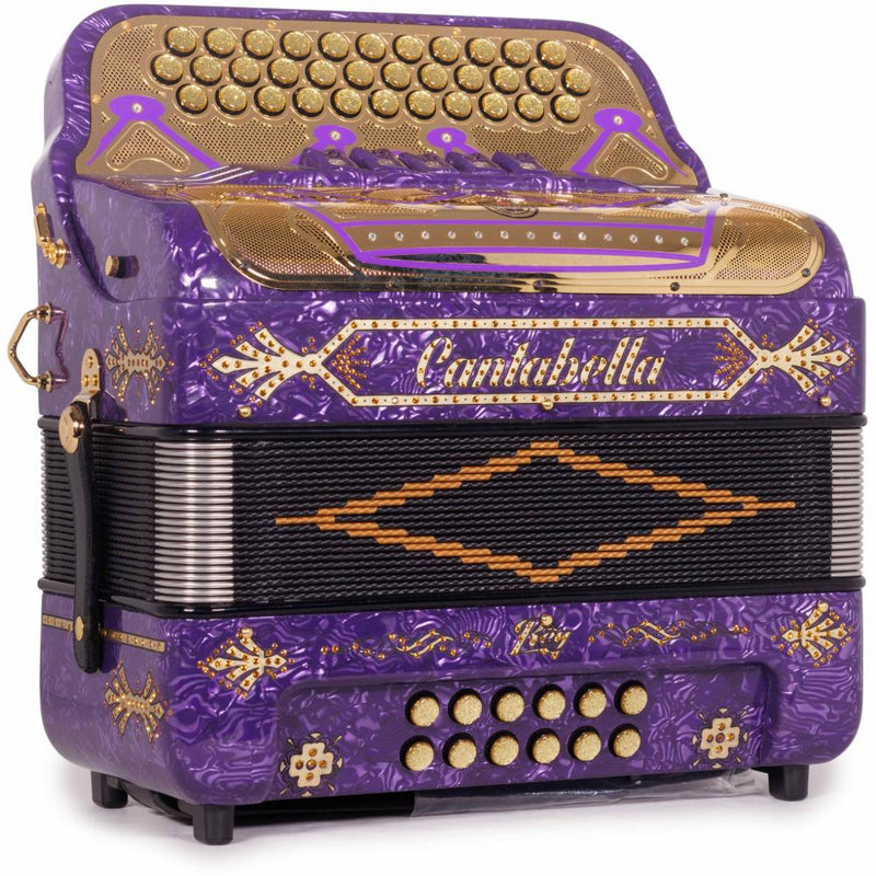 Cantabella Rey II 5 Registros FBE Celuloide con Ondas Moradas y Accesorios Dorados