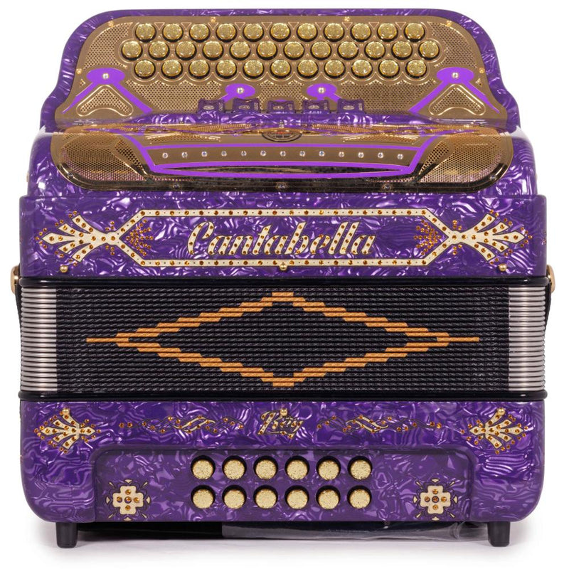 Cantabella Rey II 5 Registros FBE Celuloide con Ondas Moradas y Accesorios Dorados