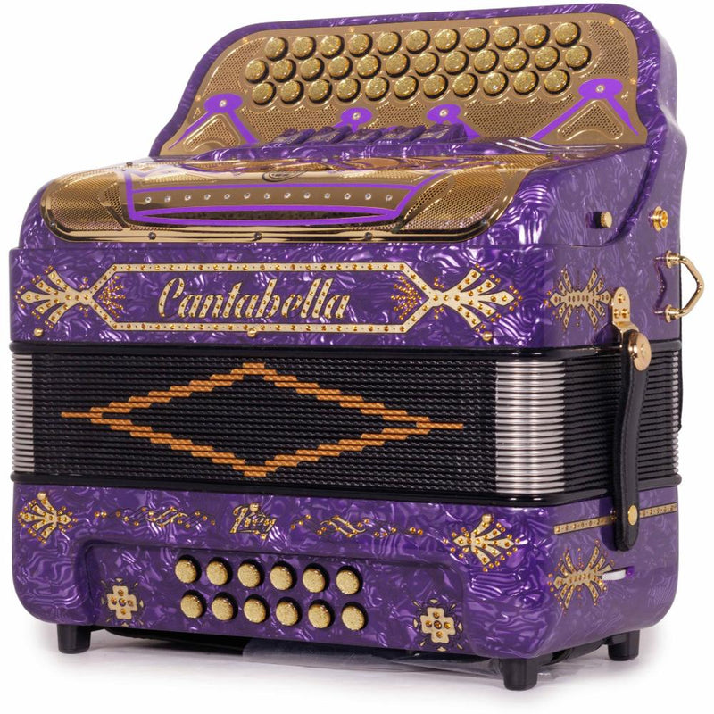 Cantabella Rey II 5 Registros FBE Celuloide con Ondas Moradas y Accesorios Dorados