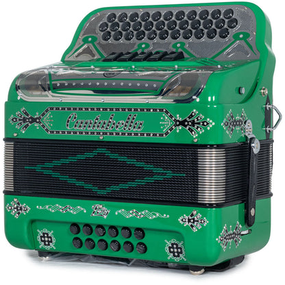 Cantabella Rey II Acordeón Mi 5 Registros Verde Lustroso con Negro
