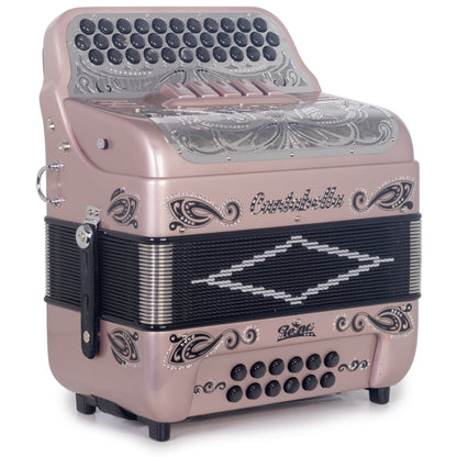 Cantabella Reina Accordion Ultra Compact 5 Switch EAD Rose Gold-Accordions & Concertinas-Cantabella- Hermes Music