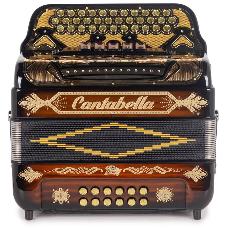 Cantabella Rey II 5 Switches FBE Glossy Wood with Gold Design-accordion-Cantabella- Hermes Music