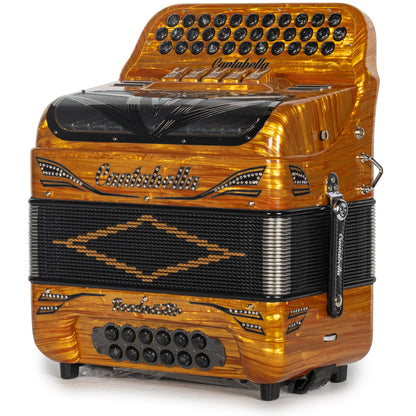Cantabella Roadmaster Acordeón 5 Registros Mi Madera Oro Diapasón Pintado