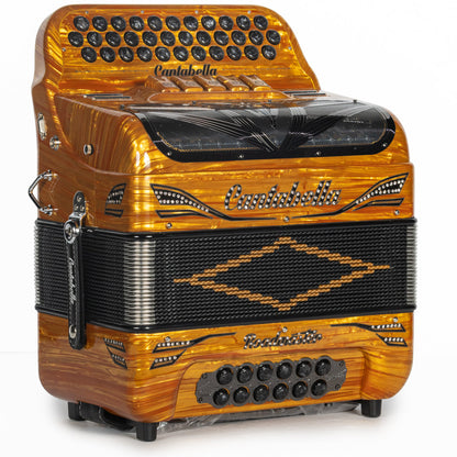 Cantabella Roadmaster Acordeón 5 Registros Mi Madera Oro Diapasón Pintado