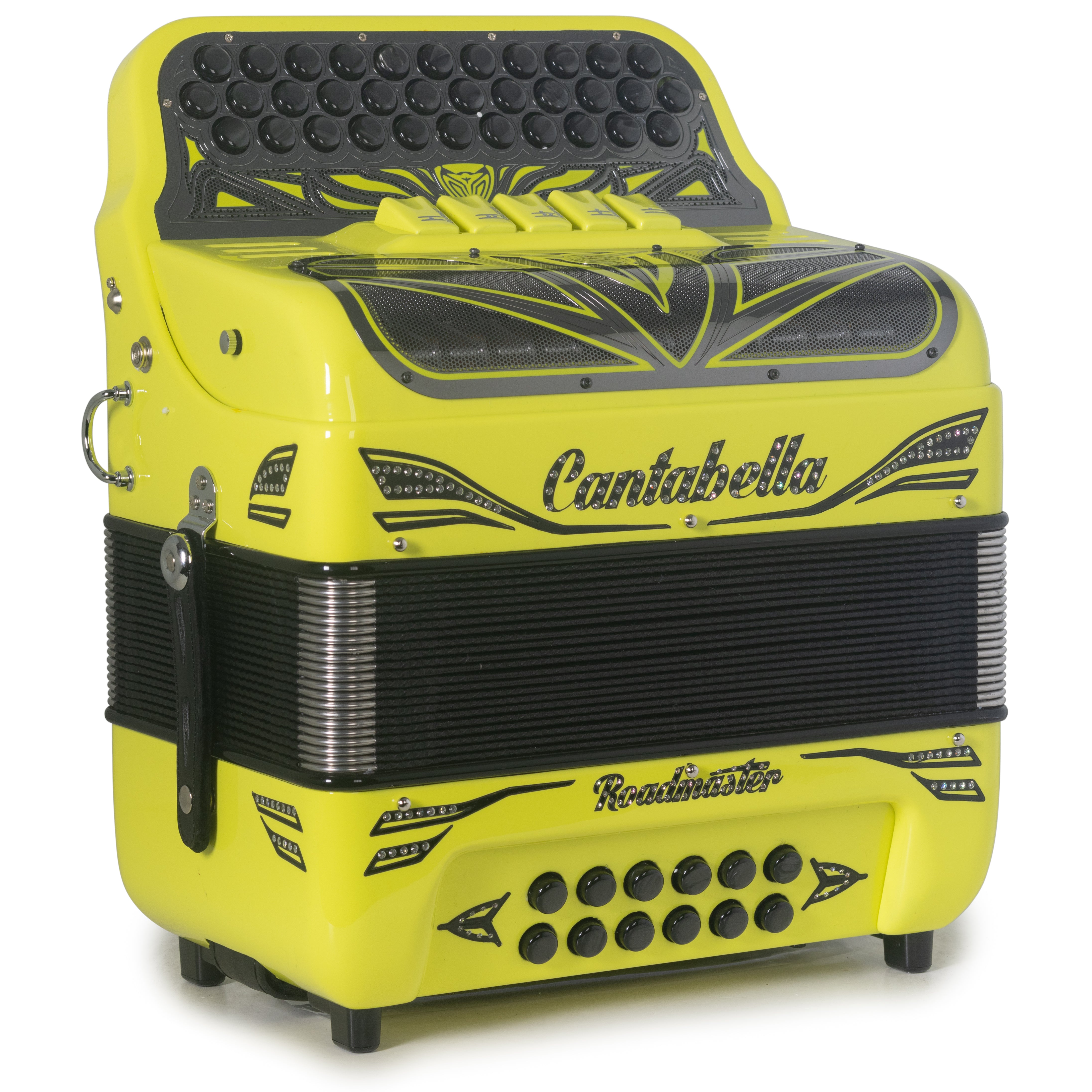 Cantabella Roadmaster Ultra Compact Accordion 5 Switch FBE Yellow with Black-Accordions & Concertinas-Cantabella- Hermes Music