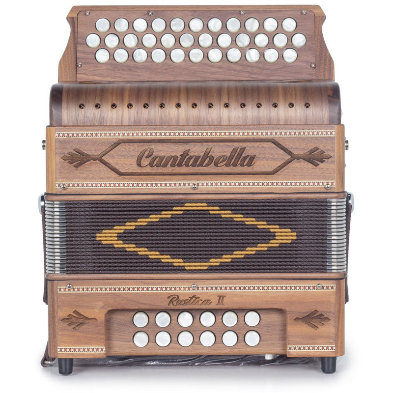 Cantabella Rustica II Accordion No Switch FBE Wood with Brown Grill-accordion-Cantabella- Hermes Music