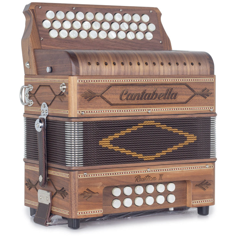 Cantabella Rustica II Accordion No Switch FBE Wood with Brown Grill-accordion-Cantabella- Hermes Music