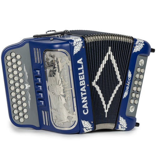 Cantabella Draco Acordeón 5 Registros Fa Azul Mate con Blanco