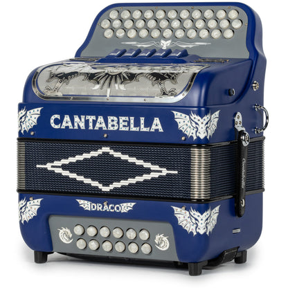 Cantabella Draco Accordion 5 Switch FBE Matte Blue with White-Cantabella-Hermes Music-Accordion Pro Shop
