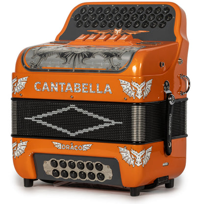 Cantabella Draco Accordion 5 Switch EAD Orange with Silver-Cantabella-Hermes Music-Accordion Pro Shop