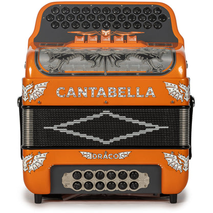 Cantabella Draco Accordion 5 Switch EAD Orange with Silver-Cantabella-Hermes Music-Accordion Pro Shop