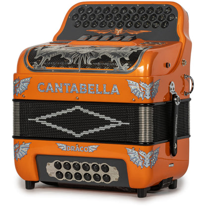 Cantabella Draco Accordion 5 Switch FBE Orange with Silver and Black-Cantabella-Hermes Music-Accordion Pro Shop