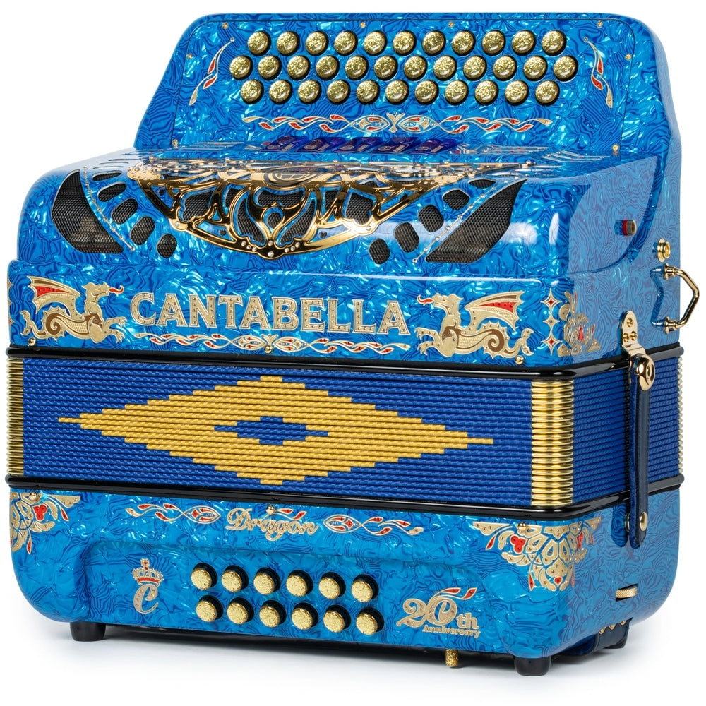 Cantabella Dragón Acordeón 5 Registros Fa Azul y Oro