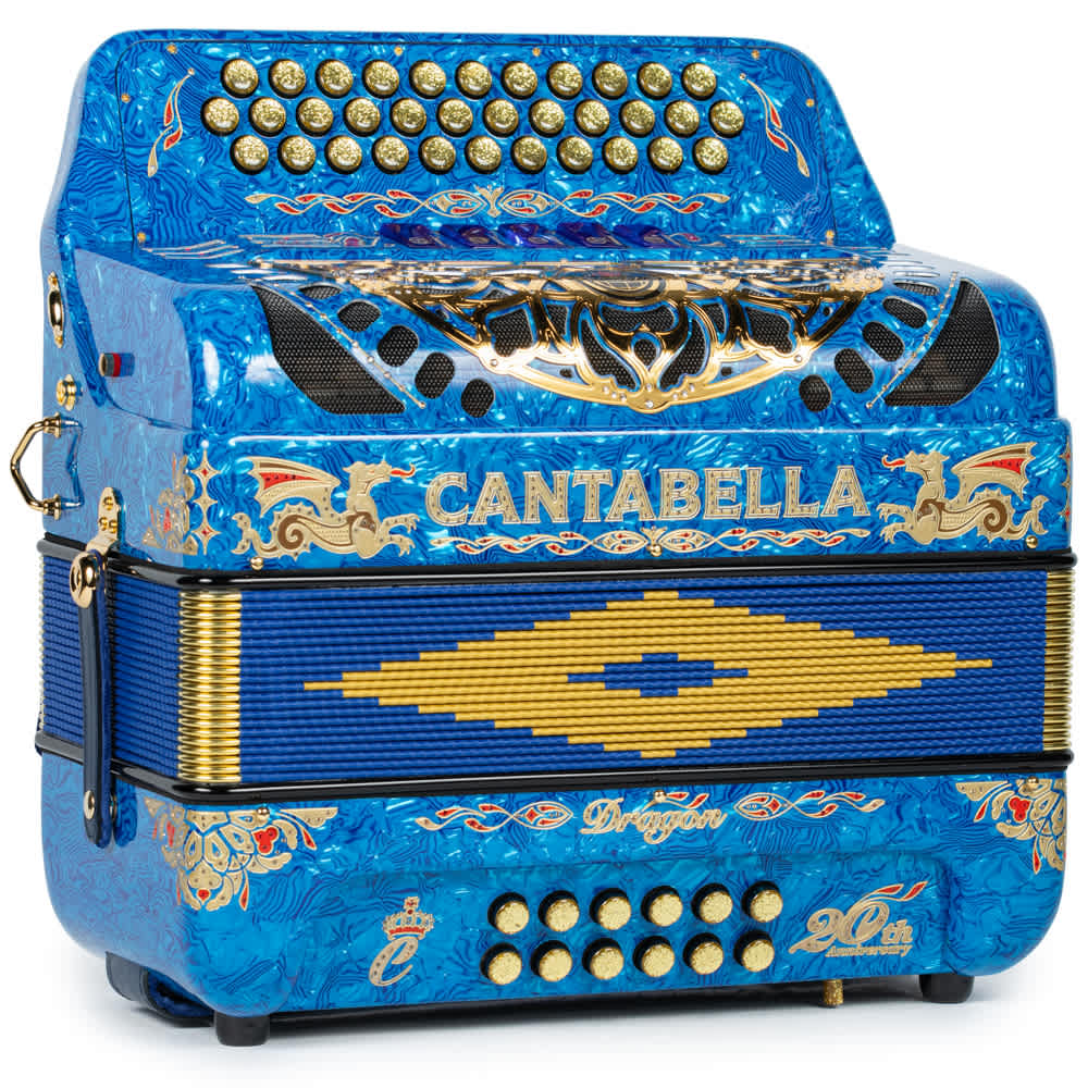 Cantabella Dragón Acordeón 5 Registros Fa Azul y Oro