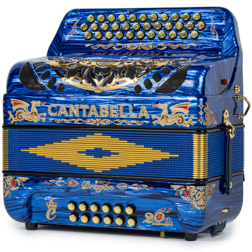 Cantabella Dragón Acordeón 5 Registros Sol Azul y Oro