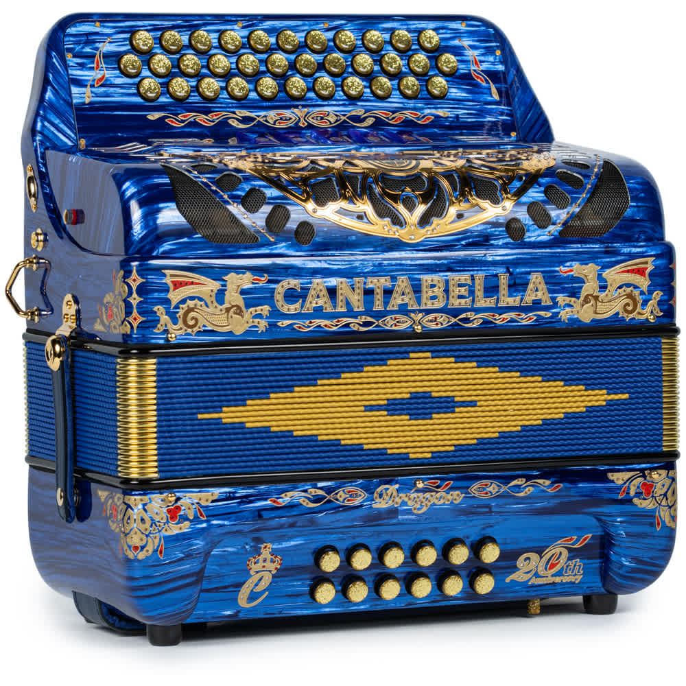 Cantabella Dragón Acordeón 5 Registros Sol Azul y Oro