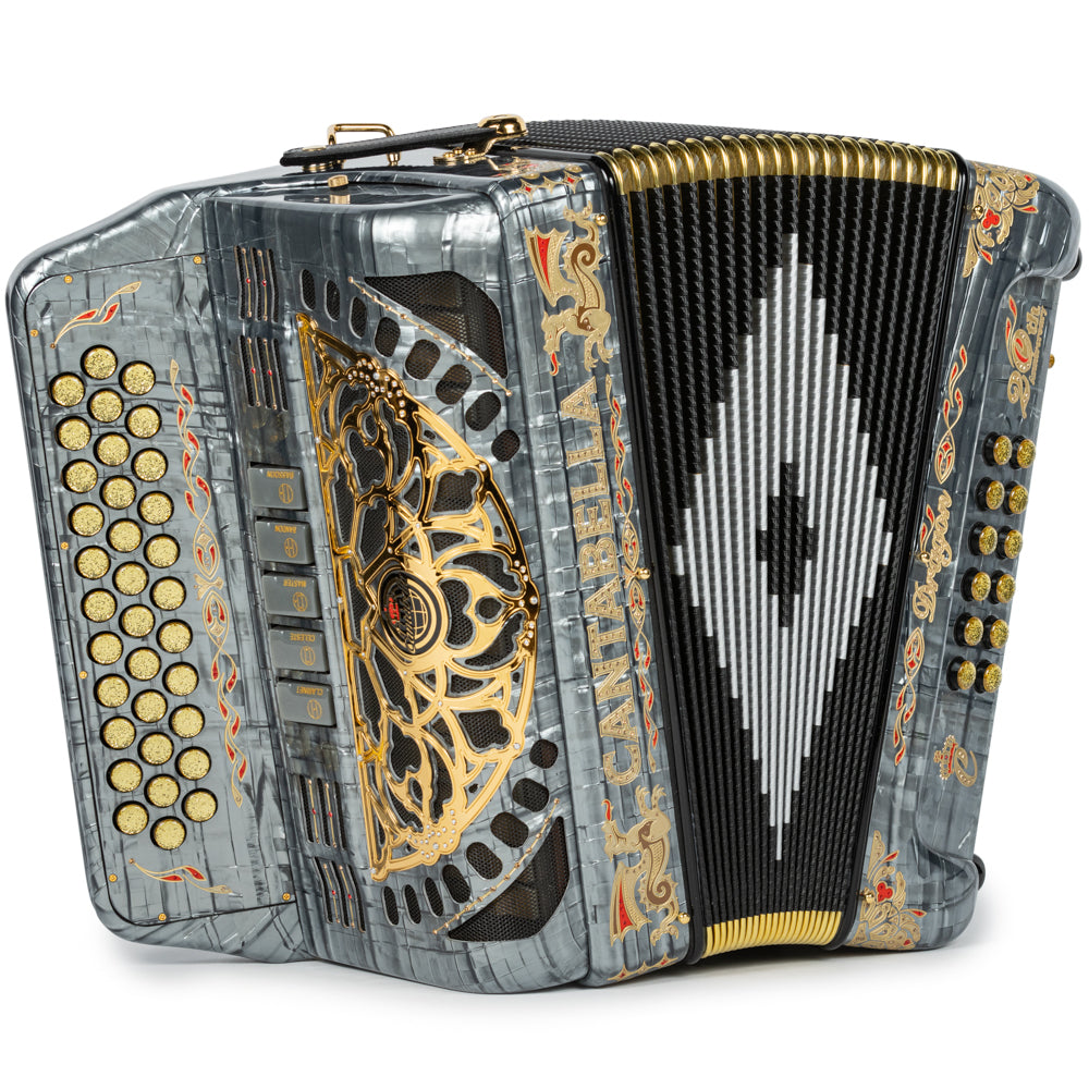 Cantabella Dragón Acordeón 5 Registros Fa Gris y Oro
