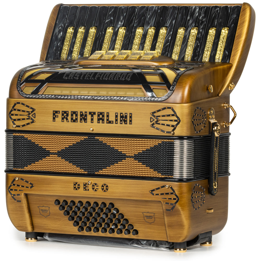 Frontalini Deco 30 Key Piano Accordion 5 Switch Matte Gold and Black-accordion-Frontalini-Hermes Music-Accordion Pro Shop