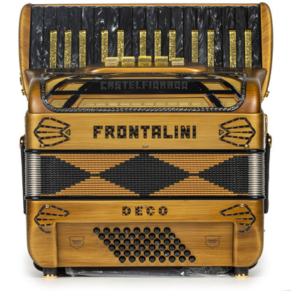 Frontalini Deco 30 Key Piano Accordion 5 Switch Matte Gold and Black-accordion-Frontalini-Hermes Music-Accordion Pro Shop