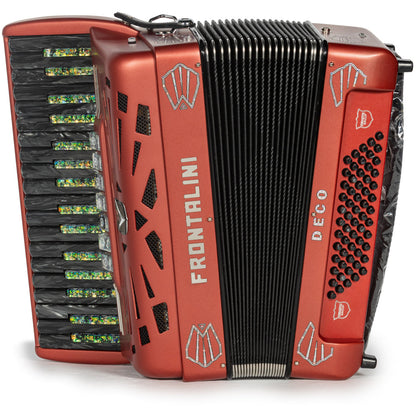 Frontalini Deco Piano Accordion 7 Switch Matte Red Hermes Music Accordion Pro Shop