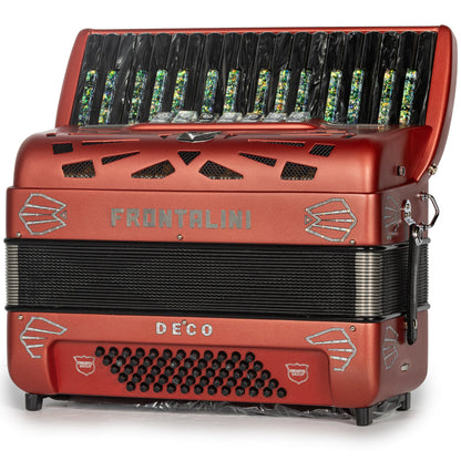 Frontalini Deco Piano Accordion 7 Switch Matte Red Hermes Music Accordion Pro Shop