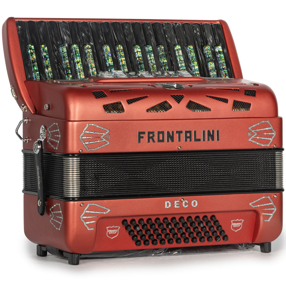 Frontalini Deco Piano Accordion 7 Switch Matte Red Hermes Music Accordion Pro Shop