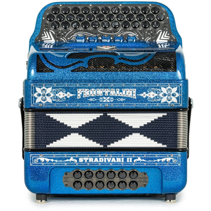 Frontalini Stradivari II Acordeon 5 Registros Fa Brillo Azul y Blanco