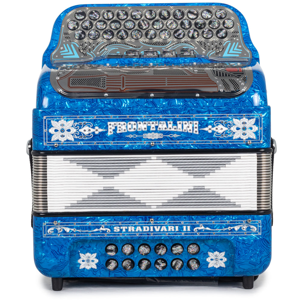 Frontalini Stradivari II Acordeon 5 Registros Fa Azul con Blanco