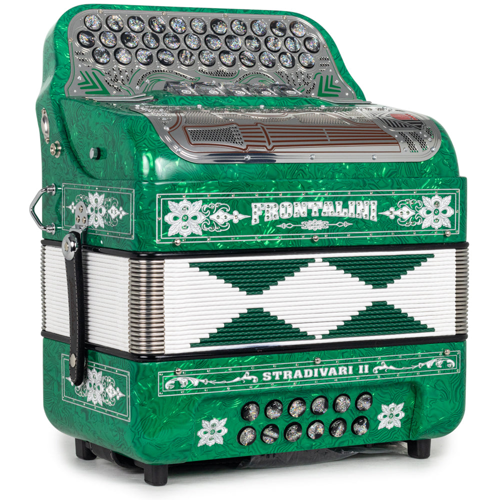 Frontalini Stradivari II Acordeon 5 Registros Fa Verde con Blanco