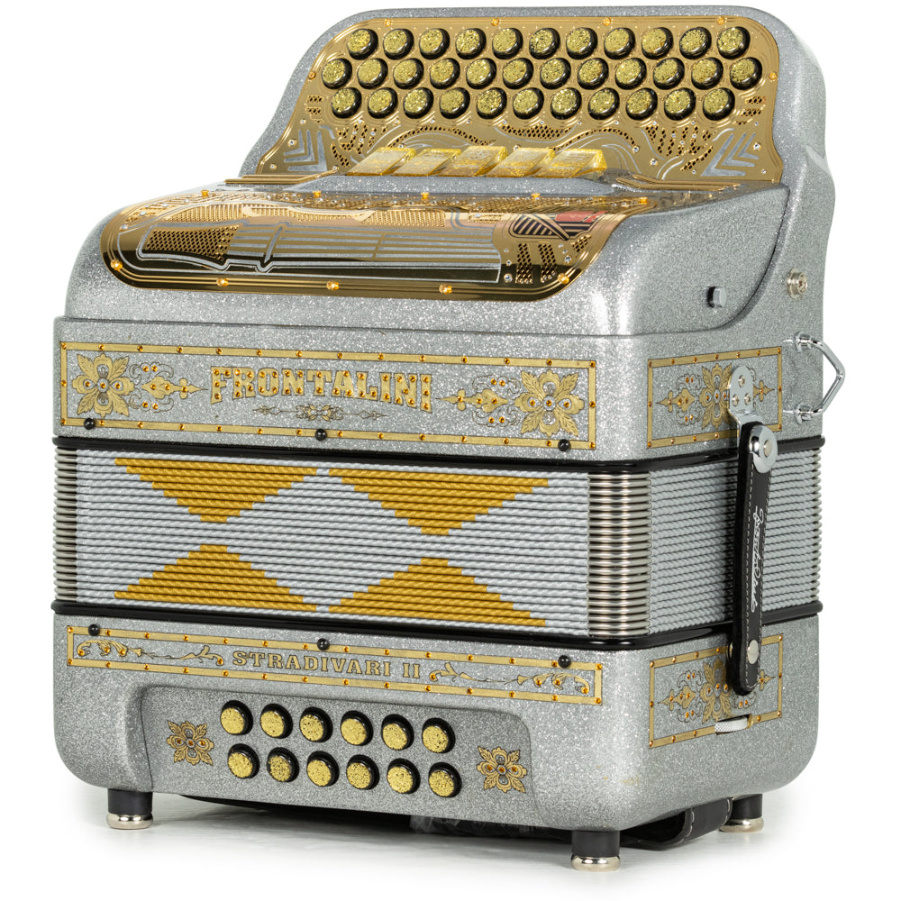 Frontalini Stradivari II Acordeon 5 Registros Fa Brillo Gris con Dorado