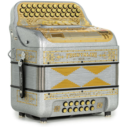 Frontalini Stradivari II Acordeon 5 Registros Fa Brillo Gris con Dorado