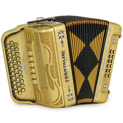 Frontalini Stradivari III Acordeón 6 Registros Fa-Mi Brillo Dorado y Negro