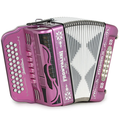 Frontalini Stradivari III Acordeón 6 Registros Fa-Mi Rosa y Blanco