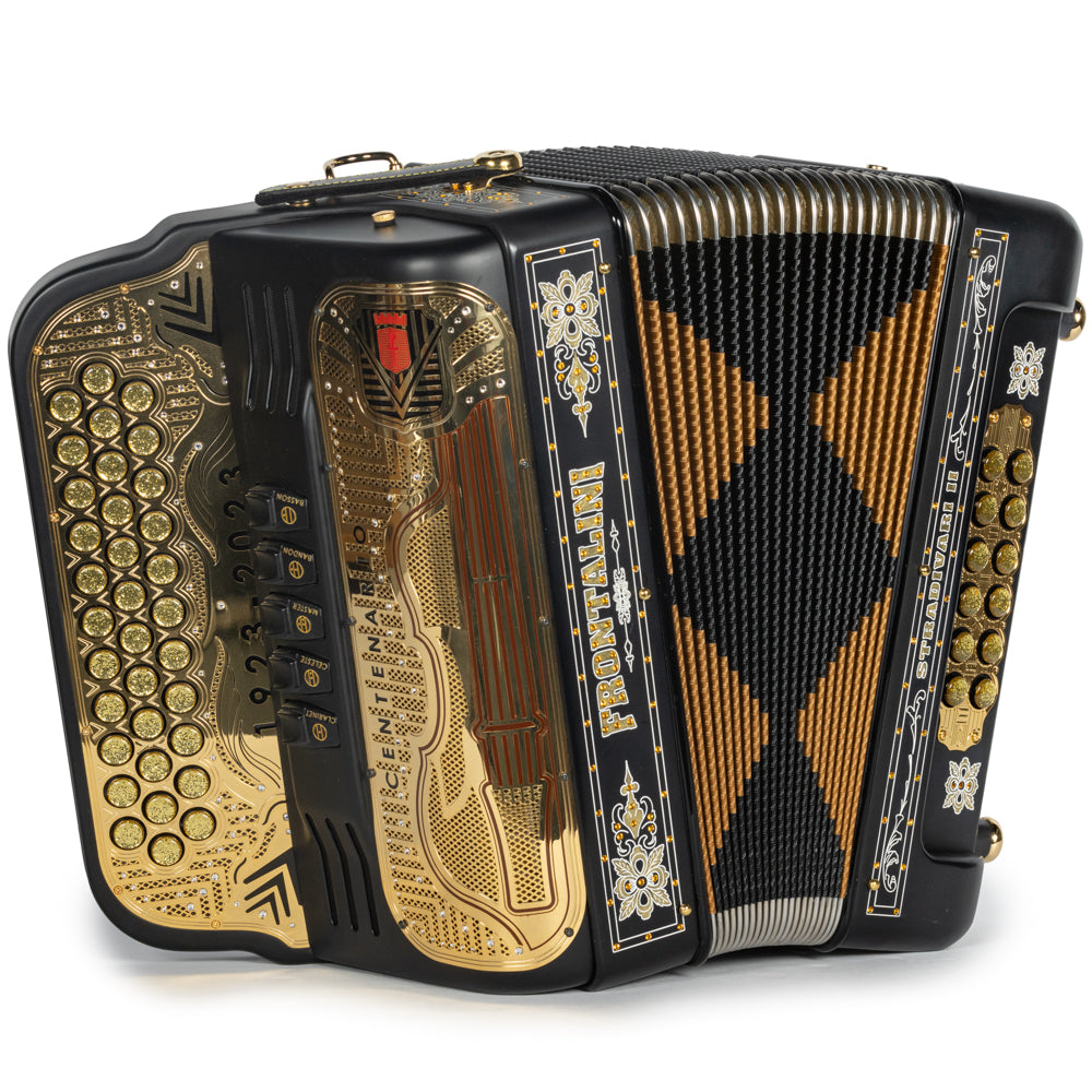 Frontalini Stradivari II Acordeon 5 Registros Fa Mate Negro y Oro